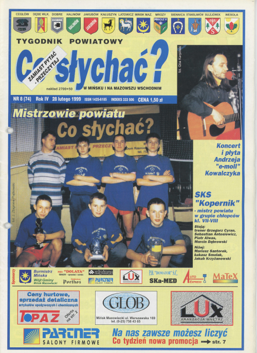Okładka gazety Co słychać? - nr 8 (74) 1999
